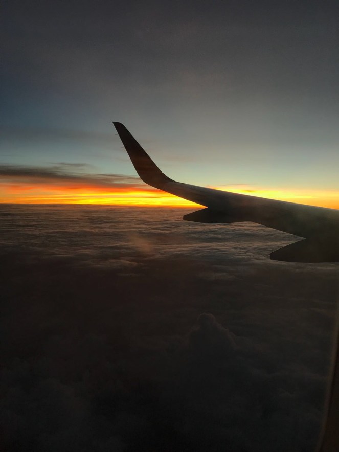 Sunsent on the plane to India